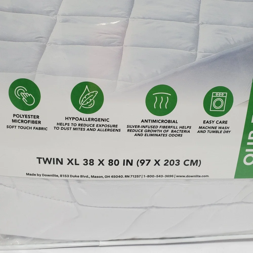 My Kinda Allergy Control Mattress Pad Twin XL White New Antimicrobial Microfiber